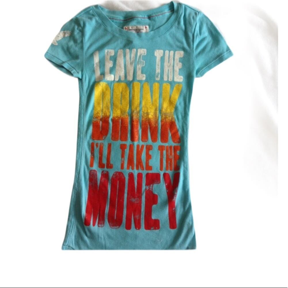 American Eagle Outfitters Baby Blue Prints Tees XS
